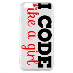 Чехол для iPhone 6/6S I code like a girl - PrintSalon