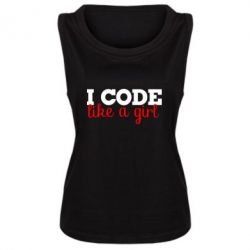 Женская майка I code like a girl - PrintSalon