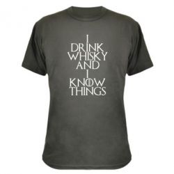 Камуфляжная футболка I drink whisky and I know things - PrintSalon