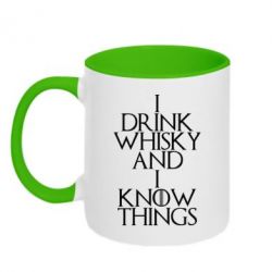 Чашка двокольорова I drink whisky and I know things