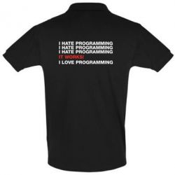 Мужское поло I hate programming - PrintSalon