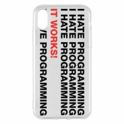 Чехол для iPhone X/Xs I hate programming - PrintSalon