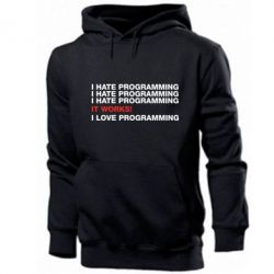 Мужское худи I hate programming - PrintSalon