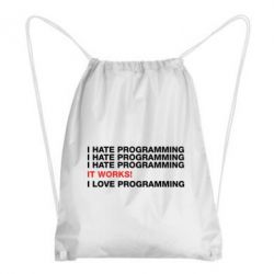 Рюкзак-мешок I hate programming - PrintSalon