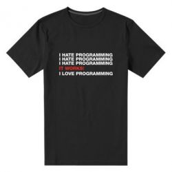 Мужская футболка премиум I hate programming - PrintSalon