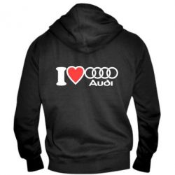 Мужское худи на молнии I love audi-PrintSalon Мужское худи на молнии I love audi