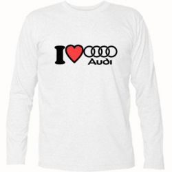 Футболка с длинным рукавом I love audi - PrintSalon