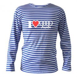 Тельняшка с длинным рукавом I love audi - PrintSalon