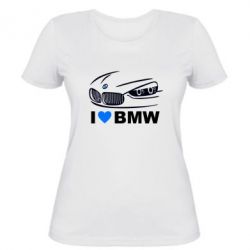 Женская футболка I love BMW 2 - PrintSalon
