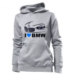 Женское худи I love BMW 2 - PrintSalon