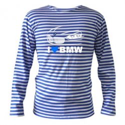 Тельняшка с длинным рукавом I love BMW 2 - PrintSalon