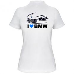 Женское поло I love BMW 2 - PrintSalon