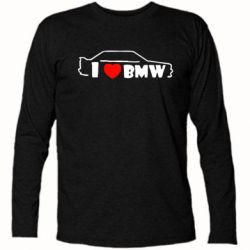 Футболка с длинным рукавом I love BMW - PrintSalon