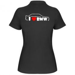Женское поло I love BMW - PrintSalon