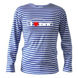 Тельняшка с длинным рукавом I love BMW - PrintSalon