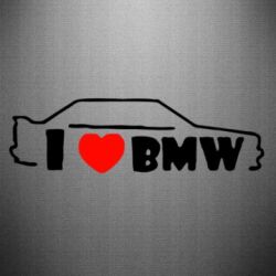 Наклейка I love BMW - PrintSalon