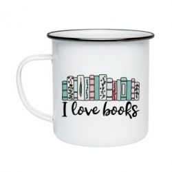 Кружка эмалированная I love books - PrintSalon