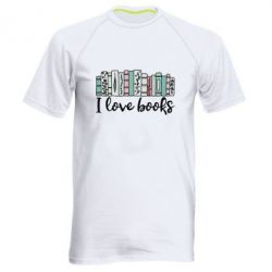 Мужская футболка для спорта I love books - PrintSalon
