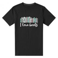 Мужская футболка премиум I love books - PrintSalon