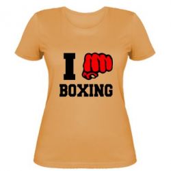 Женская футболка I love boxing - PrintSalon