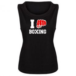 Женская майка I love boxing - PrintSalon