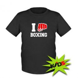 Детская футболка I love boxing - PrintSalon