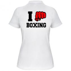 Женское поло I love boxing - PrintSalon