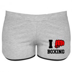 Женские шорты I love boxing - PrintSalon