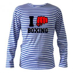 Тельняшка с длинным рукавом I love boxing - PrintSalon
