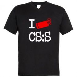 Чоловіча футболка з V-подібним вирізом I love CS Source - PrintSalon