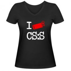 Жіноча футболка з V-подібним вирізом I love CS Source - PrintSalon