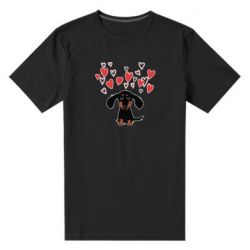 Мужская футболка премиум I love dachshund - PrintSalon
