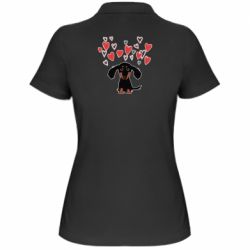 Женское поло I love dachshund - PrintSalon