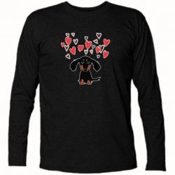Футболка с длинным рукавом I love dachshund - PrintSalon