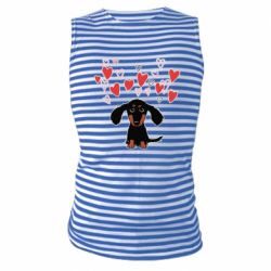 Майка-тельняшка I love dachshund - PrintSalon