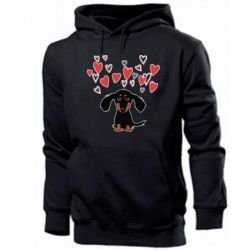 Мужское худи I love dachshund - PrintSalon
