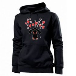 Женское худи I love dachshund - PrintSalon