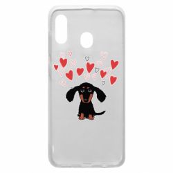 Чехол для Samsung A20 I love dachshund - PrintSalon