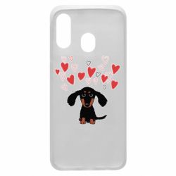 Чехол для Samsung A40 I love dachshund