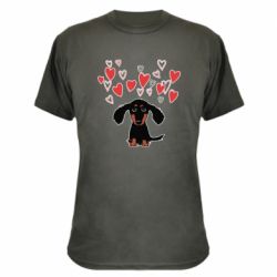 Камуфляжна футболка I love dachshund