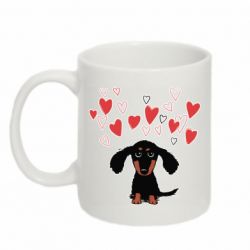 Чашка 320ml I love dachshund