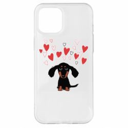 Чехол для iPhone 12 Pro Max I love dachshund - PrintSalon