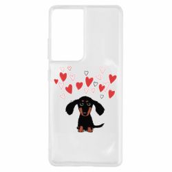 Чехол для Samsung S21 Ultra I love dachshund