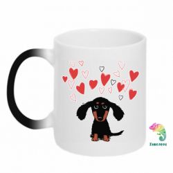 Чашка-хамелеон I love dachshund