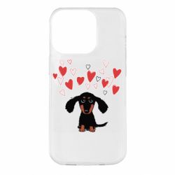 Чехол для iPhone 14 Pro I love dachshund - PrintSalon