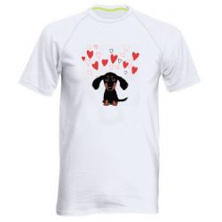 Мужская футболка для спорта I love dachshund - PrintSalon