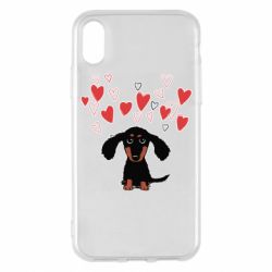 Чехол для iPhone X/Xs I love dachshund - PrintSalon