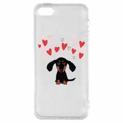 Чехол для iPhone5/5S/SE I love dachshund - PrintSalon