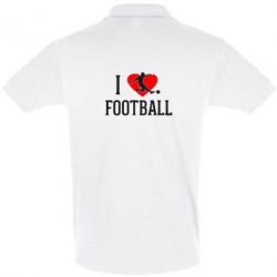 Мужское поло I love football - PrintSalon