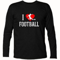 Футболка з довгим рукавом I love football - PrintSalon